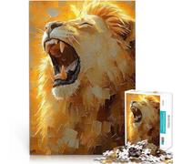 Puzzle da 1000 pezzi per adulti Il potere del leone ruggente - Pittura strutturata in impasto 4Bold sfida educativa Un'opera d'arte 38x26cm
