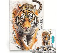 Puzzle da 1000 pezzi per adulti "Il potere del predatore" antistress decorazione perfetta con poster e foglio di curiosità abbinati 38x52cm