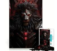 Puzzle da 1000 pezzi per adulti Il Re Leone arrabbiato,gioco di memoria divertente con componenti robusti e ben definiti, alleviare lo stress (38x52cm)