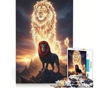Puzzle da 1000 pezzi per adulti Il Re Leone con Spirito Dorato gioco interattivo interazione genitore-figlio ideale come regalo per tutta la famiglia 38x52cm