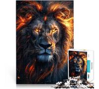 Puzzle da 1000 pezzi per adulti “il re leone del fuoco” Fatto di carta，Adatto a partire dai 14 anni giochi divertenti per famiglie regali per amici e familiari。misurare：26x38cm/10.24 x 14.96pollice