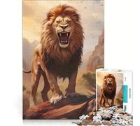 Puzzle da 1000 pezzi per adulti, Il Re Leone Furioso, Gioco Pratico, Migliora la Memoria, Ideale come Regalo per Tutta la Famiglia 38x26cm