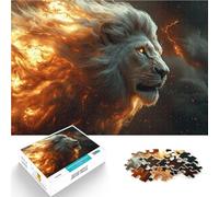 Puzzle da 1000 pezzi per adulti Il Re Leone infuocato Difficile da completare ma divertente e umoristico Gioco educativo per compleanno e Natale 52x38cm