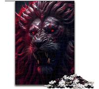 Puzzle da 1000 pezzi per adulti, Il Re Leone malvagio, Nero, per 14+ anni, per divertimento in famiglia e serate di gioco, collezione di artisti, belle arti (dimensioni 50x75cm)
