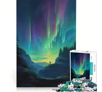 Puzzle da 1000 pezzi per adulti "Il riflesso dell'aurora boreale" gioco rompicapo divertente antistress per rafforzare l'amore tra le coppie 38x26cm