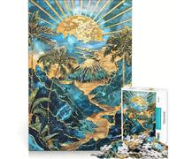 Puzzle da 1000 pezzi per adulti "Il risveglio del vulcano dorato", giochi per famiglie, divertenti e umoristici, un gioco di sfida unico 50x75cm