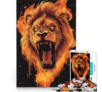 Puzzle da 1000 pezzi per adulti "Il ruggito del leone infuocato", gioco interattivo, interazione genitore-figlio, ideale come regalo per tutta la famiglia 38x26cm