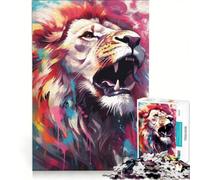 Puzzle da 1000 pezzi per adulti Il ruggito del re giochi per famiglie decorazione perfetta compleanno e Natale 50x75cm