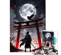 Puzzle da 1000 pezzi per adulti "Il Samurai Solitario con il Corvo" - Gioco di puzzle per adulti - Gioco pratico di assemblaggio - Regalo di compleanno e unico (Dimensioni 38x26cm)