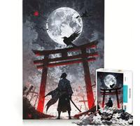 Puzzle da 1000 pezzi per adulti "Il Samurai Solitario con il Corvo" gioco pratico antistress ideale come regalo per tutta la famiglia 38x26cm
