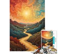 Puzzle da 1000 pezzi per adulti "Il sentiero tortuoso verso il sole" gioco pratico di analisi e logica difficile e stimolante (dimensioni 50x75cm)