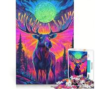 Puzzle da 1000 pezzi per adulti "Il significato spirituale dell'alce" gioco rompicapo divertente antistress per rafforzare l'amore di coppia 50x75cm