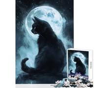 Puzzle da 1000 pezzi per adulti "Il sussurro del gatto al chiaro di luna": gioco interattivo di analisi e logica antistress ideale per rafforzare l'amore di coppia (38x52cm)