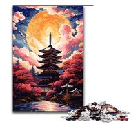 Puzzle da 1000 pezzi per adulti Il tempio giapponese è circondato da schizzi Molti puzzle colorati sono ideali come regalo per tutta la famiglia Dimensioni 75x50 cm