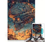 Puzzle da 1000 pezzi per adulti "Il teschio il cervello la vita conta" gioco per famiglie difficile e stimolante regalo di compleanno e unico 50x75cm