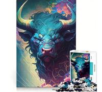 Puzzle da 1000 pezzi per adulti "Il Toro Blu Arrabbiato" gioco rompicapo difficile per rafforzare l'amore tra le coppie 50x75cm