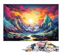Puzzle da 1000 pezzi per adulti illustrazione a colori del Circolo Polare Artico opera d'arte regalo di compleanno decorazione da parete 1000 pezzi (38x26 cm)