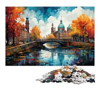 Puzzle da 1000 pezzi per adulti illustrazione a colori di Amsterdam regalo antistress sfida difficile 1000 pezzi (75x50 cm)