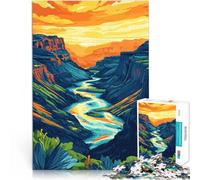 Puzzle da 1000 pezzi per adulti Illustrazione artistica dei canyon dell'Oregon Rompicapo per con poster abbinato e foglio di quiz 70x100cm