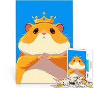 Puzzle da 1000 pezzi per adulti Illustrazione artistica minimalista del simpatico criceto King Gioco rompicapo Decorazione d'arte per la casa 38x26cm