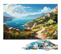 Puzzle da 1000 pezzi per adulti illustrazione colorata di una costa croata giochi educativi regali di Natale e compleanno per adolescenti dai 14 anni in su 1000 pezzi (38x26 cm)