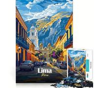 Puzzle da 1000 pezzi per adulti,illustrazione del paesaggio urbano di Lima,Perù,con dettagli nitidi e incisivi Sfida intelligente,gioco divertente per il tempo libero,decorazione natalizia da parete