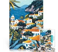 Puzzle da 1000 pezzi per adulti Illustrazione del Villaggio Mediterraneo Capri Italia sfida educativa è ideale come regalo per tutta la famiglia 75x50cm