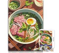 Puzzle da 1000 pezzi per adulti, illustrazione di una deliziosa ciotola di Pho, gioco di sfida unico, attività per famiglie, regali di compleanno, dimensioni 38x52cm