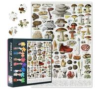 Puzzle da 1000 pezzi, per adulti, illustrazione naturale botanica, funghi e piante in colori vivaci, puzzle di alta qualità, 70 x 50 cm