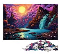 Puzzle da 1000 pezzi per adulti illustrazione psichedelica colorata di una cascata decorazione da parete regalo di compleanno arte murale 1000 pezzi (75x50 cm)