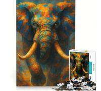 Puzzle da 1000 pezzi per adulti, immagine digitale di un elefante, giochi per famiglie, allena la mente e le mani, ideale come regalo per tutta la famiglia 38x26cm
