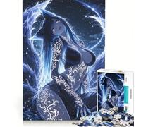 Puzzle da 1000 pezzi per adulti immagine digitale di una ragazza volpe a nove code gioco divertente analisi e logica adatto per la decorazione della scrivania 38x26cm