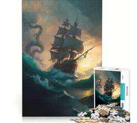 Puzzle da 1000 pezzi per adulti In fuga dal Kraken, gioco impossibile, antistress, compleanno e Natale 38x52cm