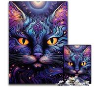 Puzzle da 1000 pezzi per adulti, in legno, a forma di gatto nero, ideale per gli innamorati, perfetto come regalo di Natale, Capodanno e San Valentino, 50x75CM/19,68x29,52 pollici.