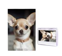 Puzzle da 1000 pezzi per adulti in legno impegnativo puzzle carino chihuahua foto puzzle personalizzato per adulti e bambini serate di gioco in famiglia 50 x 49,5 cm Puzzle