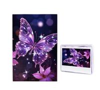Puzzle da 1000 pezzi per adulti in legno impegnativo puzzle carino viola farfalla foto puzzle personalizzato per adulti e bambini serate di gioco in famiglia 50 x 49,5 cm puzzle