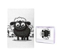 Puzzle da 1000 pezzi per adulti in legno impegnativo puzzle cartone animato bianco nero pecora foto puzzle personalizzato per adulti e bambini Famiglia Notti di gioco 50 x 49,5 cm Puzzle