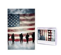Puzzle da 1000 pezzi per adulti in legno impegnativo puzzle con bandiera americana Veterani Day Foto Puzzle personalizzato per adulti e bambini Notti di gioco in famiglia 50 x 49,5 cm Puzzle