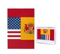 Puzzle da 1000 pezzi per adulti in legno impegnativo puzzle con bandiera della Spagna americana Puzzle foto personalizzato per adulti e bambini Famiglia Notti di gioco 50 x 49,5 cm Puzzle