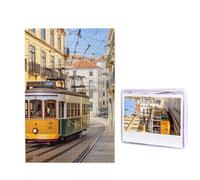 Puzzle da 1000 pezzi per adulti in legno impegnativo puzzle di Lisbona Tram Foto Puzzle personalizzato per adulti e bambini Famiglia Notti di gioco 50 x 49,5 cm Puzzle