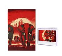 Puzzle da 1000 pezzi per adulti in legno impegnativo puzzle elefanti foto rossa puzzle personalizzato personalizzato per adulti e bambini serate di gioco in famiglia 50 x 49,5 cm puzzle