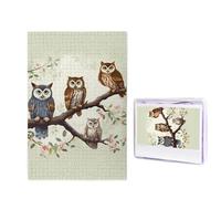 Puzzle da 1000 pezzi per adulti in legno impegnativo puzzle gufi su un ramo Foto Puzzle personalizzato personalizzato per adulti e bambini Notti di gioco in famiglia 50 x 49,5 cm Puzzle