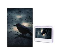 Puzzle da 1000 pezzi per adulti in legno impegnativo puzzle notturno corvo foto puzzle personalizzato per adulti e bambini notti di gioco in famiglia 50 x 49,5 cm puzzle