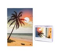 Puzzle da 1000 pezzi per adulti in legno impegnativo puzzle palma sulla spiaggia Foto Puzzle personalizzato personalizzato per adulti e bambini Notti di gioco in famiglia 50 x 49,5 cm Puzzle