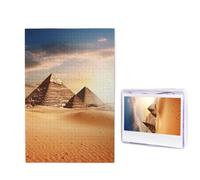 Puzzle da 1000 pezzi per adulti in legno impegnativo puzzle piramide egiziana nel deserto puzzle con foto personalizzato per adulti e bambini serate di gioco in famiglia 50 x 49,5 cm puzzle