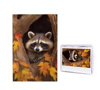Puzzle da 1000 pezzi per adulti in legno impegnativo puzzle procione in autunno foro albero foto puzzle personalizzato per adulti e bambini serate di gioco in famiglia 50 x 49,5 cm Puzzle