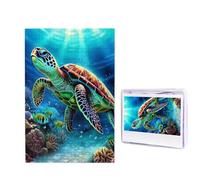 Puzzle da 1000 pezzi per adulti in legno impegnativo puzzle tartarughe marine pittura diamante foto puzzle personalizzato per adulti e bambini serate di gioco in famiglia 50 x 49,5 cm Puzzle