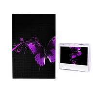 Puzzle da 1000 pezzi per adulti in legno impegnativo puzzle viola e nero farfalla foto puzzle personalizzato per adulti e bambini serate di gioco in famiglia 50 x 49,5 cm Puzzle