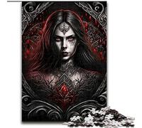 Puzzle da 1000 pezzi per adulti, in legno, raffigurante una donna vampiro scura, un rompicapo stimolante per adolescenti, perfetto come decorazione per la casa o come regalo 1000 pezzi(50x75cm)