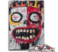 Puzzle da 1000 pezzi per adulti in stile Basquiat, difficili da completare ma divertenti e umoristici, con poster abbinato e foglio di quiz 26x38cm